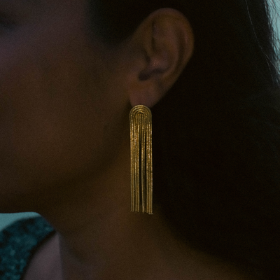 LYRA Guld Fringe Øreringe