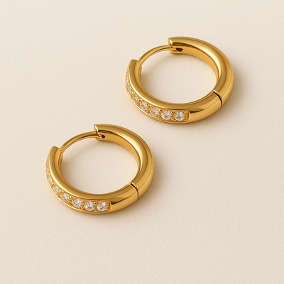 ARIELLE Guld Zirconia Øreringe
