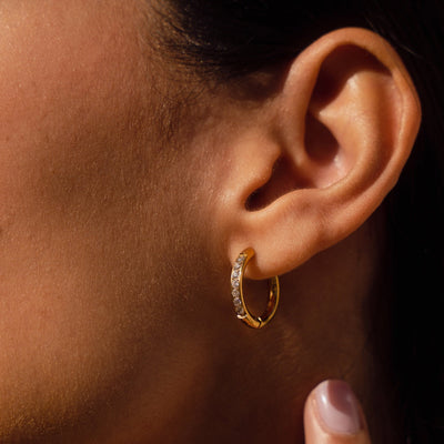 ARIELLE Guld Zirconia Øreringe