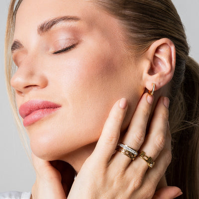 ARIELLE Guld Zirconia Øreringe
